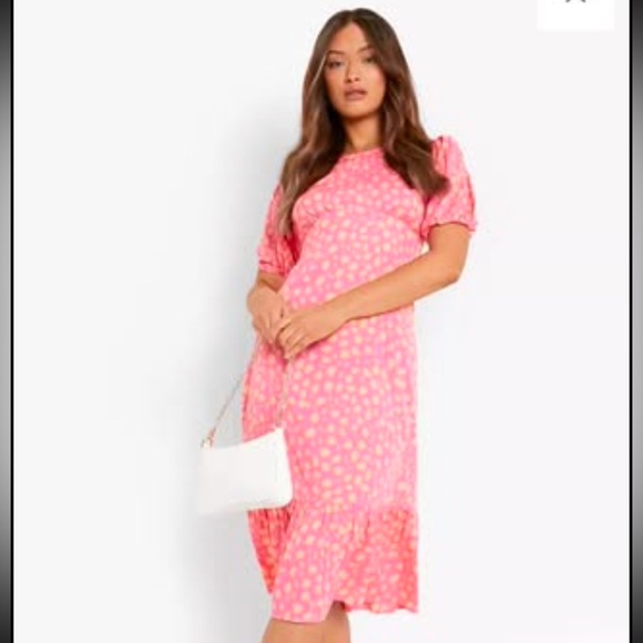 Contract Leopard Drop Hem Midi Dress - Picture 1 of 4